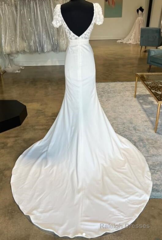 Open Back Satin/Lace Mermaid Wedding Dress Secondary image