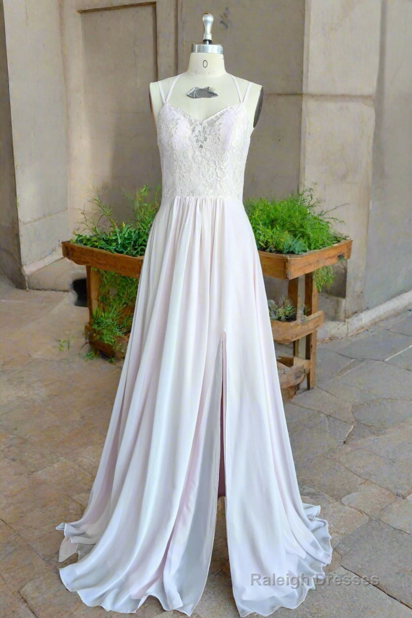 Open Back Spaghetti Straps Bridesmaid Dresses Thigh-Slit Slim-Fitting Long Gown Secondary image