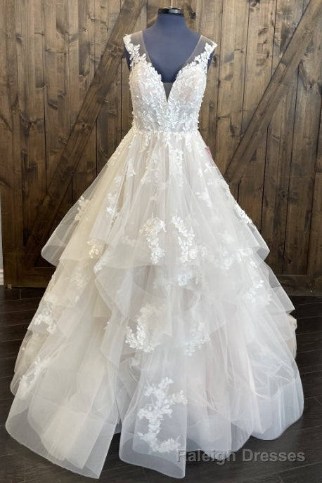 Open Back Tulle/Lace Wedding Dress with Ruffle Skirt Main image