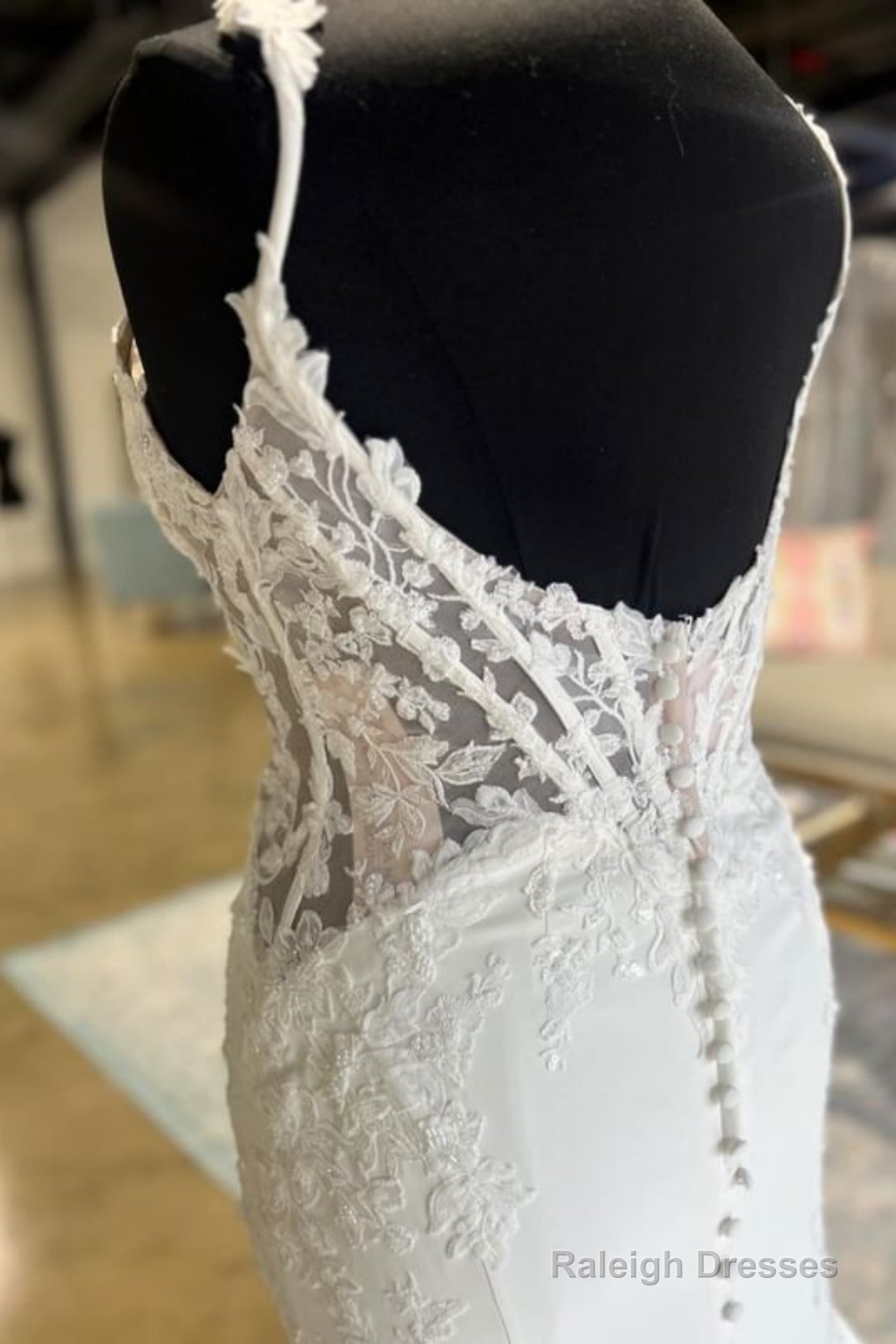 Open Back V Neck Mermaid White Lace Prom Dress Long With Train White Lace Wedding Dress White Prom Dress A2132