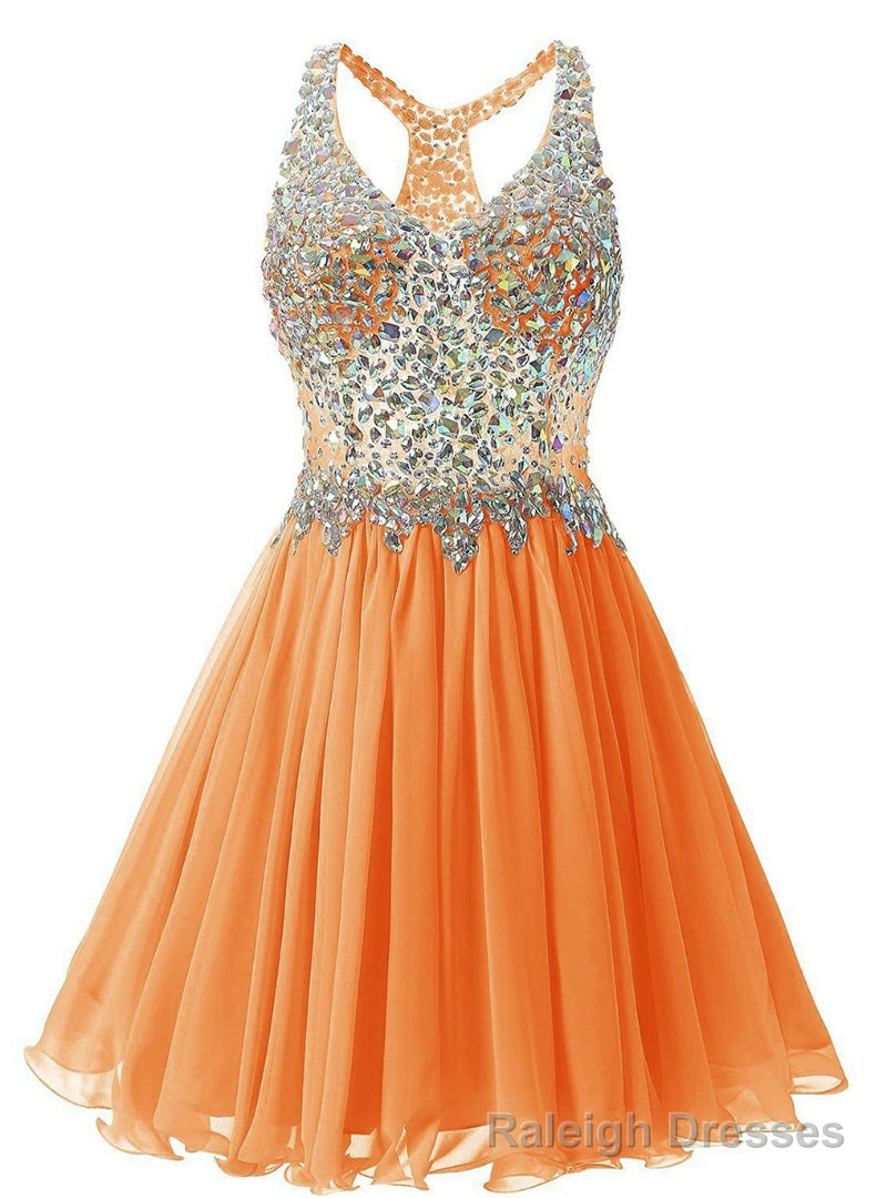 Orange Chiffon V-neck Homecoming Dress Main image