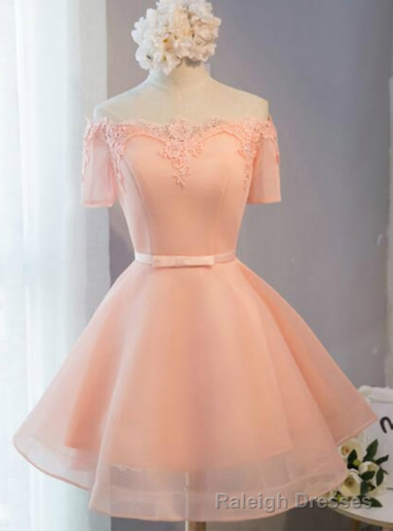 Orange Off the Shoulder Lace Homecoming Dress Main image