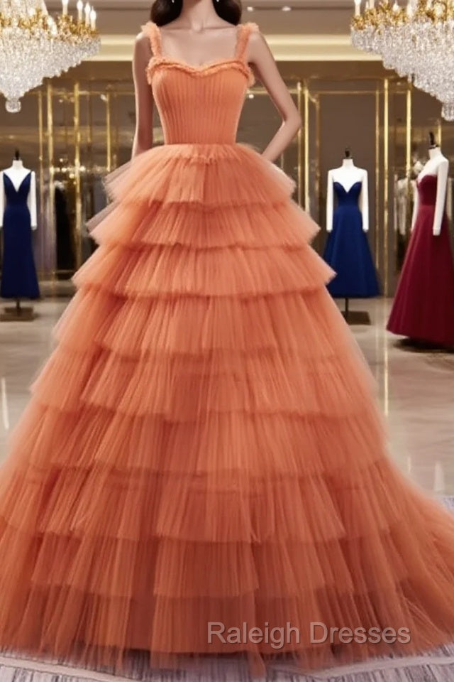 Orange Tulle Ruffles Ball Gown Corset Dress Main image