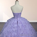 Organza Ball Gowns Sweetheart Lavender Pleats Prom Dress