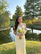 Pastel Yellow Prom Dresses Elegant Lace Prom Dresses