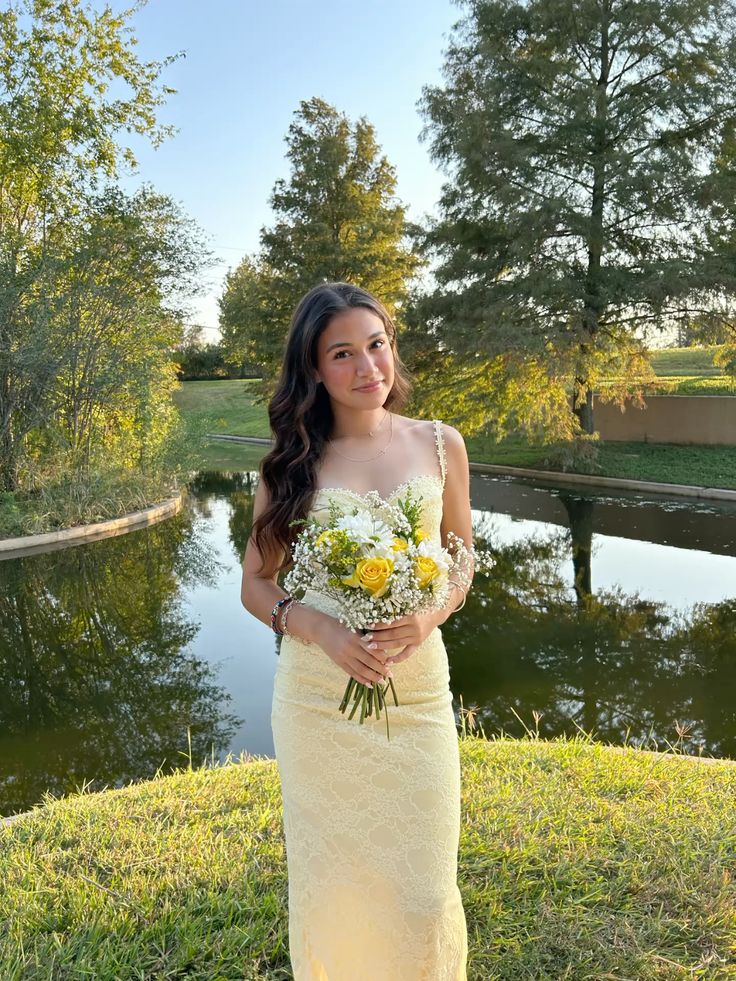 Pastel Yellow Prom Dresses Elegant Lace Prom Dresses