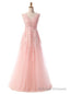 Pearl Pink Lace Appliques Backless Bridesmaid Dress