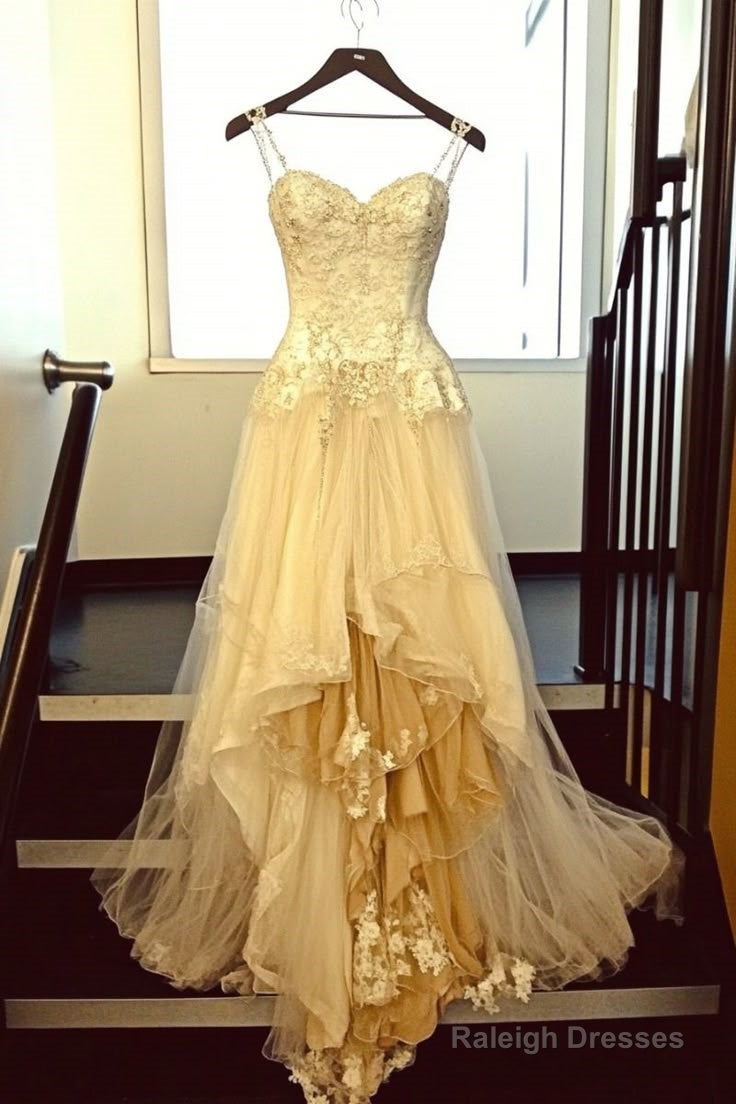 Pearl White A-Line Sweetheart Applique Long Prom Dress Tulle Graduation Prom Dress Secondary image