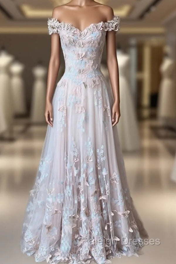 Pink A-Line Butterfly Prom  Dress Main image