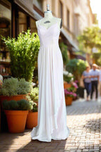 Pink A Line Chiffon Spaghetti Straps Sleeveless Ruffles Long Bridesmaid Dress