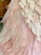 Pink A-Line Princess Quinceanera Dresses Ball Gowns Sweet 16 Dress