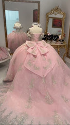 Pink A-Line Princess Quinceanera Dresses Ball Gowns Sweet 16 Dress