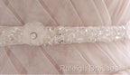 Pink A Line Spaghetti Strap Tulle Beaded Long Prom Dress Sweet Applique Wedding Dress