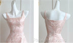 Pink A-Line Vintage Butterfly Embroidered Satin Prom Dresses Birthday Dressesed01772