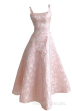 Pink A-Line Vintage Butterfly Embroidered Satin Prom Dress Birthday Dressed01772