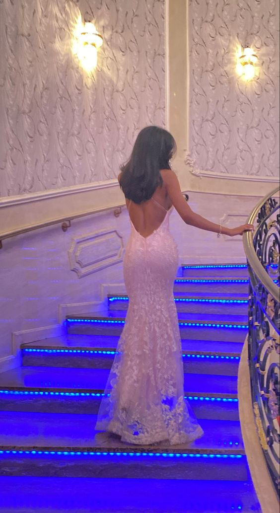 Pink Backless Mermaid Graduation Prom Dresses Prom Dresses