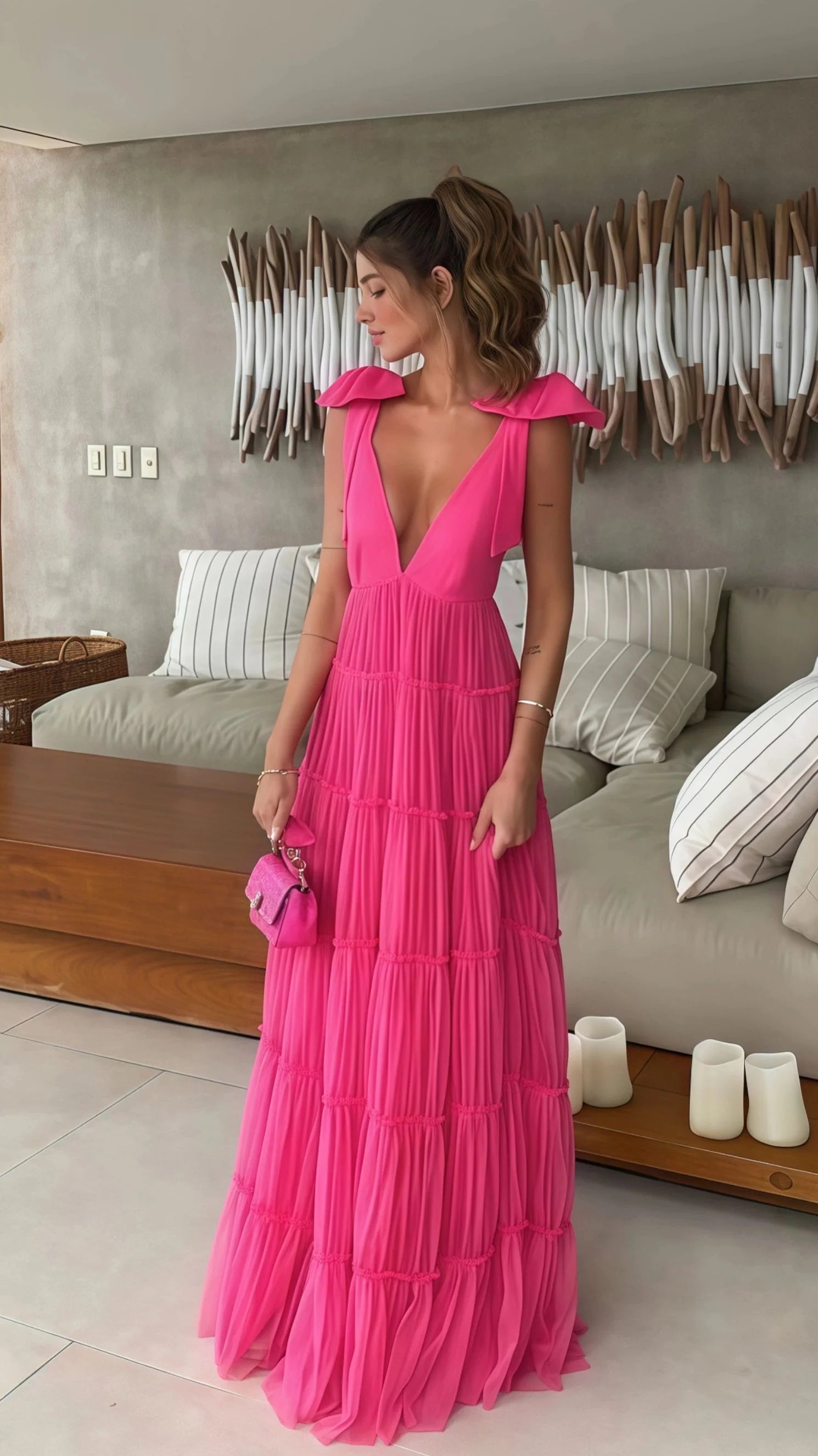 Neck Evening Dress