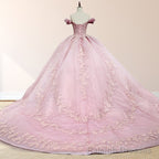 Pink Ball Gowns Off the Shoulder Quinceanera Dresses