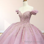 Pink Ball Gowns Off the Shoulder Quinceanera Dresses