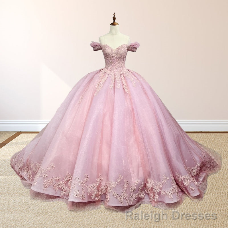 Pink Ball Gown Off the Shoulder Quinceanera Dresses Main image