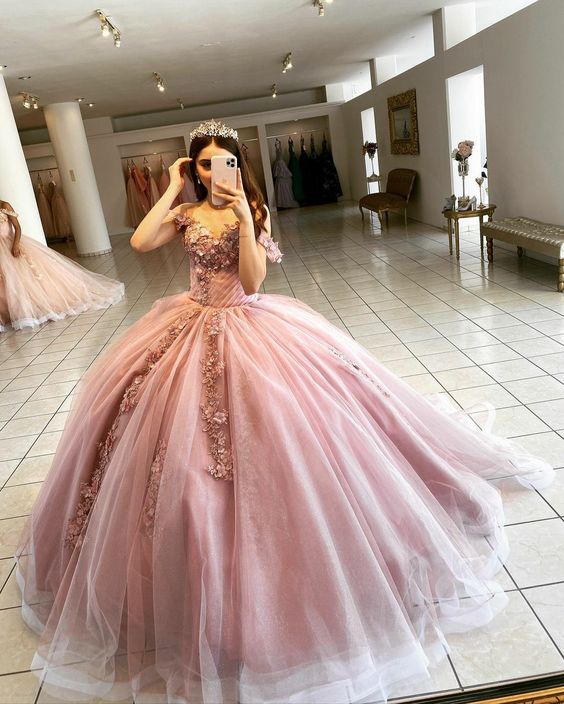 Pink Ball Gowns Prom Long Dress Sweetheart Corset Main image