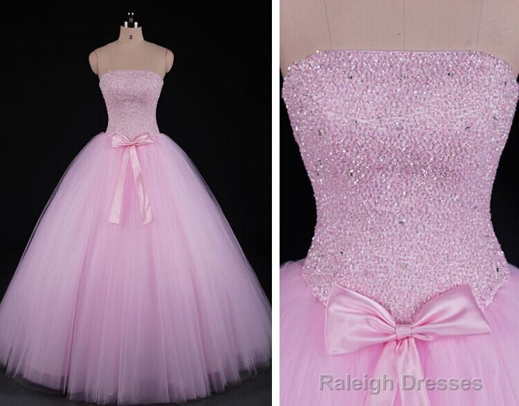 Pink Beaded Gorgeous Long Sweet 16 Dresses, New Style Formal Dresses