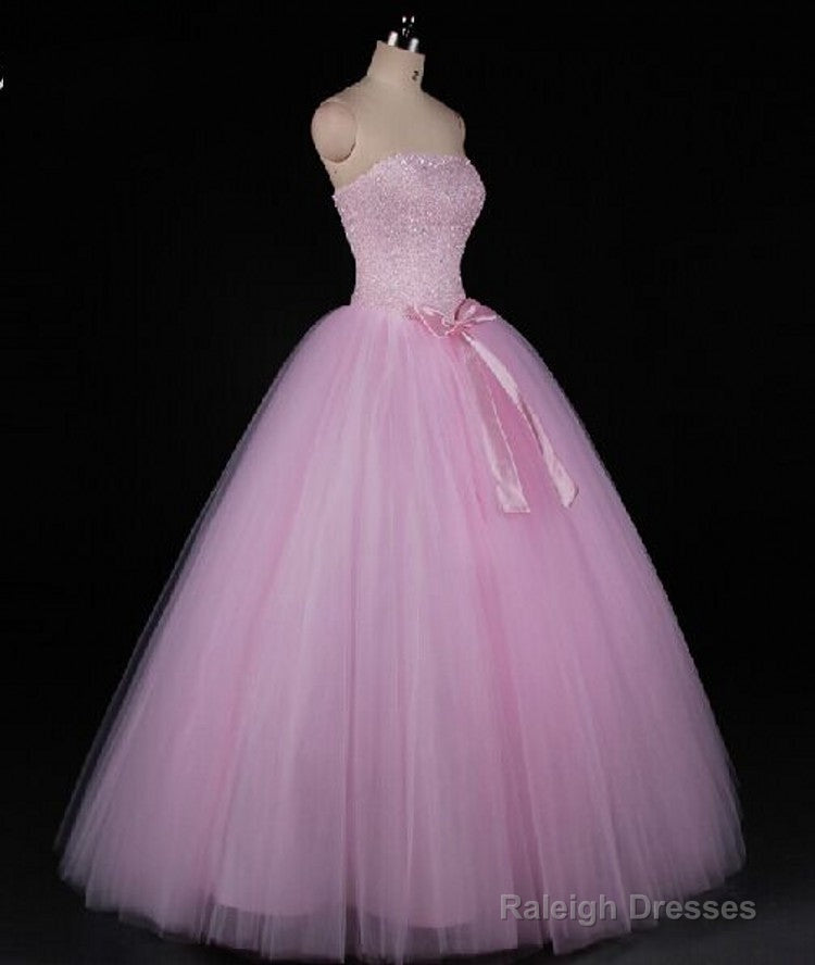 Pink Beaded Gorgeous Long Sweet 16 Dresses, New Style Formal Dresses