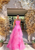 Pink Long Prom Gown Pink Prom Dress