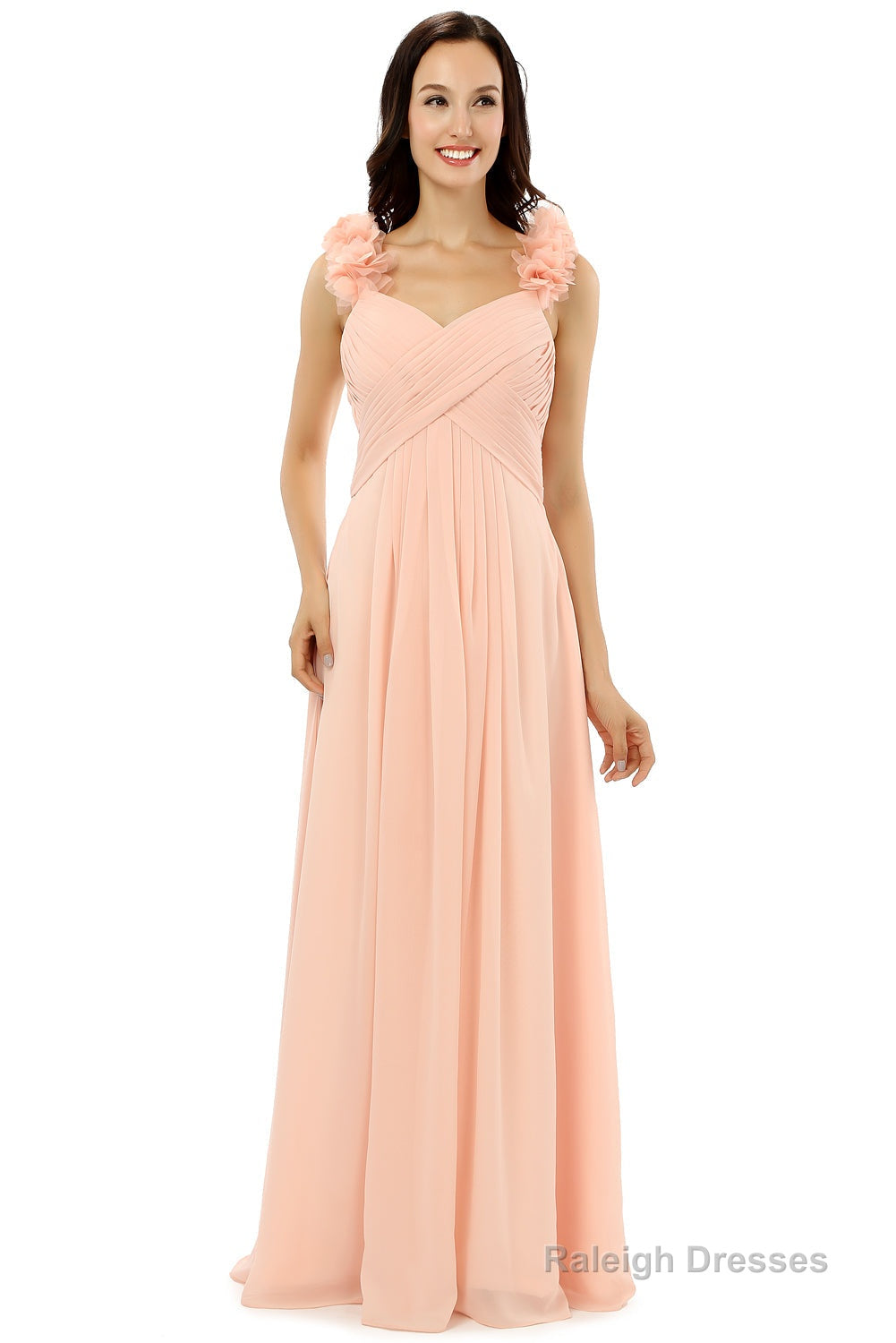 Pink Chiffon Halter Backless With Pleats Bridesmaid Dresses Secondary image