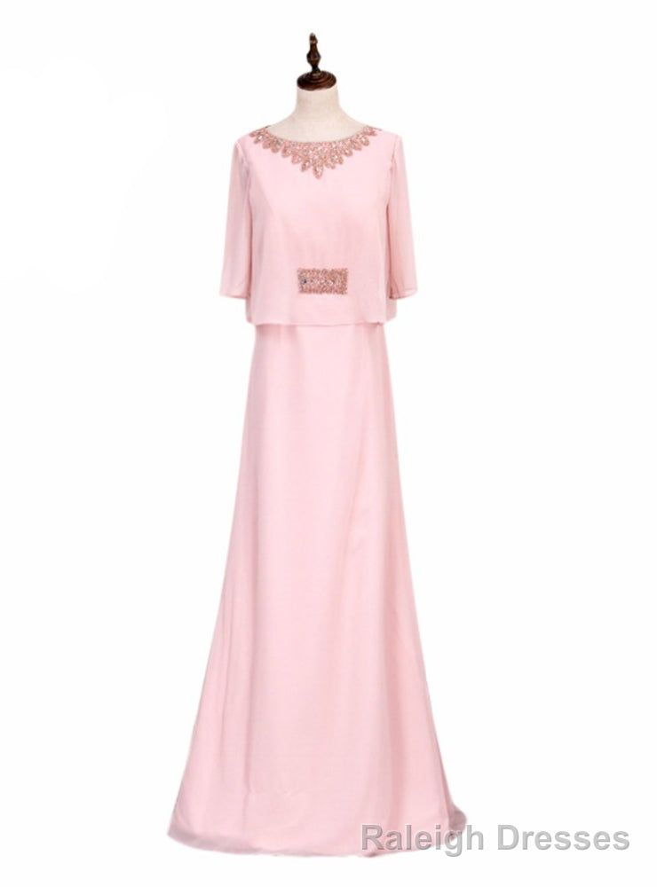 Pink Chiffon Mother Of The Bride Dresses With Jacket Plus Size