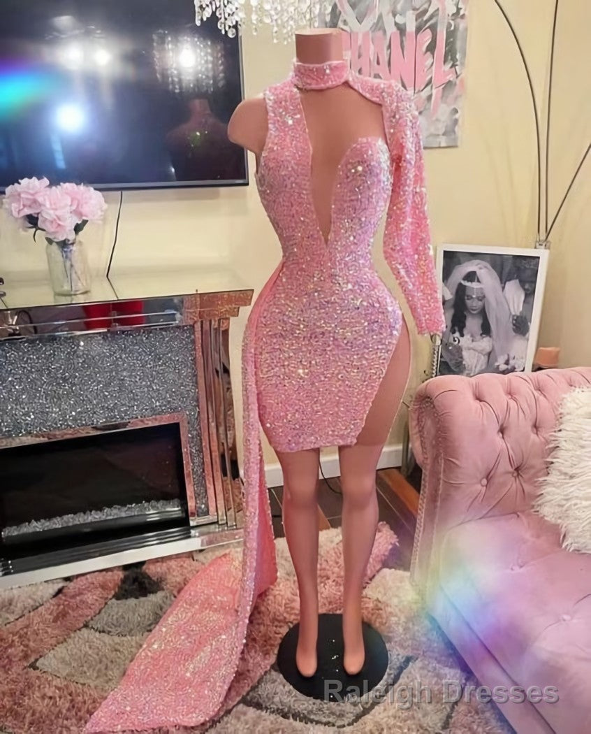 Pink Evening Dresses, Sparkly Evening Dress, Glitter Evening Dress, Sexy Formal Dresses Main image