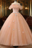 Pink Flowers Tulle Off Shoulder Prom Dresses Pink Tulle Sweet 16 Dresses