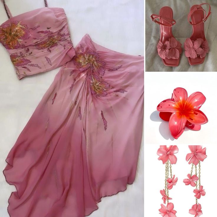 (Out Of Stock)Pink Gorgeous Exquisite Beaded Spaghetti Strap Long Chiffon Elegant Suit Ball Gowns Prom Dresses Prom Dresses Prom Dresses