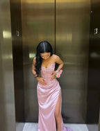 Pink/Green/Blue Gorgeous Shiny Exquisite Beaded Long Slit Elegant Sexy Prom Dress Evening Dress Party Dress