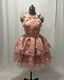 Pink Halter Mini Dresses With 3D Flowers