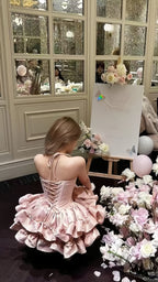 Pink Homecoming Dress Mini Prom Dresses Birthday Prom Graduation Dress