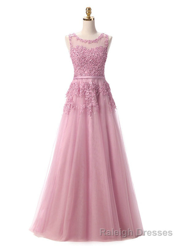 Pink Lace Beading Scoop Sleeveless Bridesmaid Dress Main image