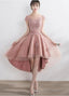 Pink Lace Tulle Cap Sleeves Bridesmaid Dresses Lovely Dark Pink Prom Dresses