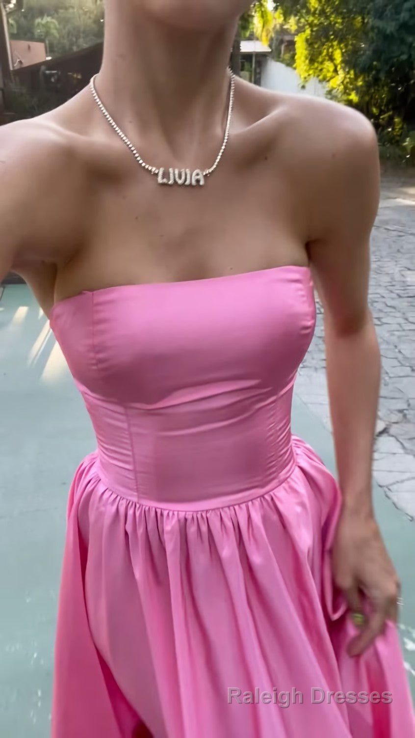 Pink Leg Split Prom Dress,Women Sexy Elegant Prom Dresses Main image