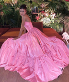 Pink Leg Split Prom Dresses Women Prom Dress