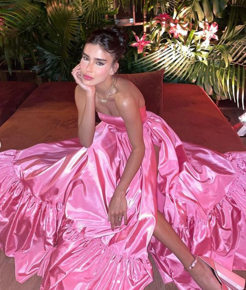 Pink Leg Split Prom Dresses Women Prom Dress