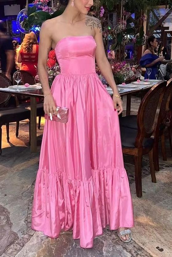 Pink Leg Split Prom Dresses Women Prom Dress