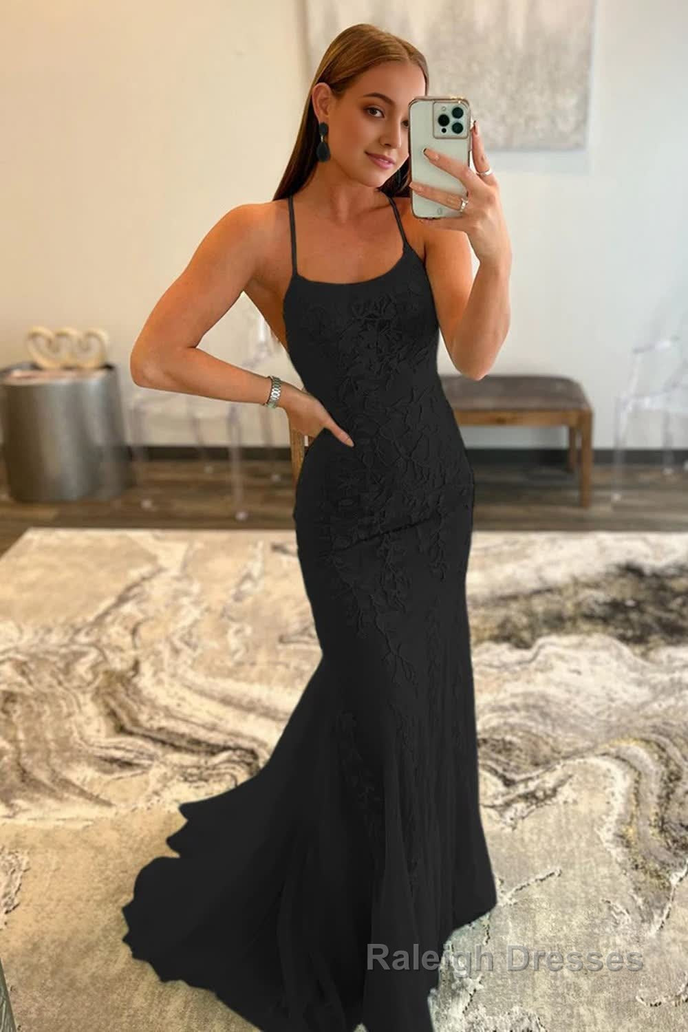 Pink Mermaid Long Prom Dress with Appliques