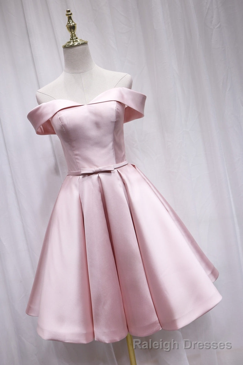 Pink Off Shoulder Bridesmaid Dress, Lovely Prom Dress Main image