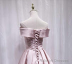 Pink Off Shoulder Bridesmaid Dress, Lovely Prom Dress