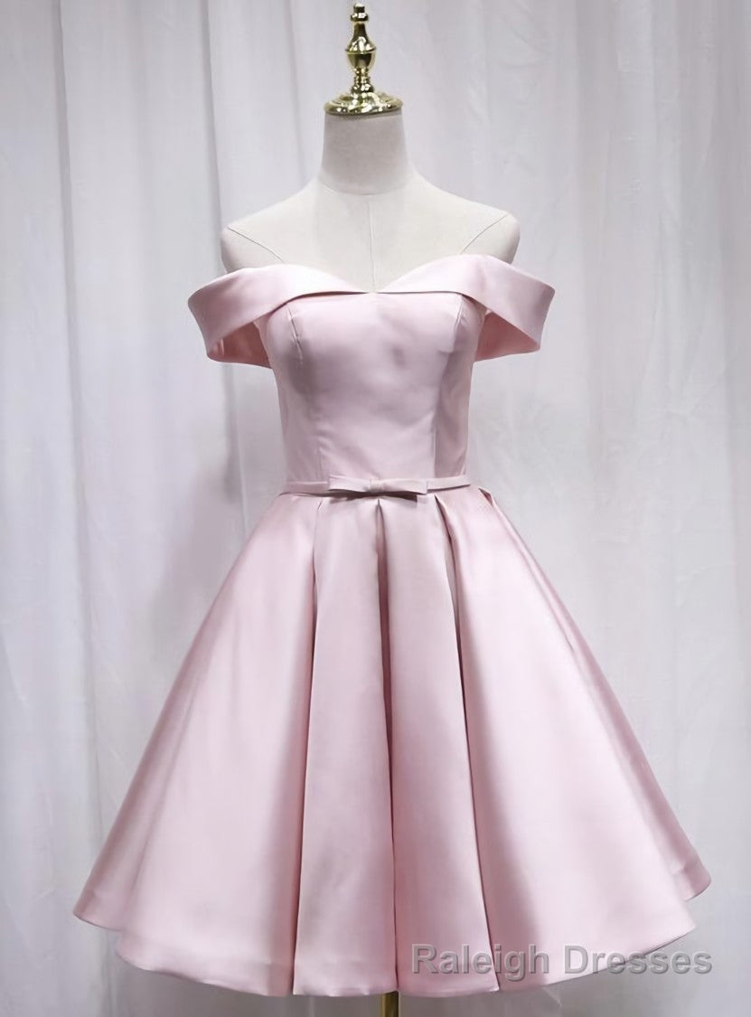 Pink Off Shoulder Bridesmaid Dress, Lovely Prom Dress Secondary image