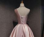 Pink Off Shoulder Homecoming Dresses Pink Prom Dresses Cute Satin Dresses
