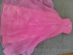 Pink Prom Dress Tulle Evening Gown Strapless Ruffles A-line Simple Prom Dresses For Teens