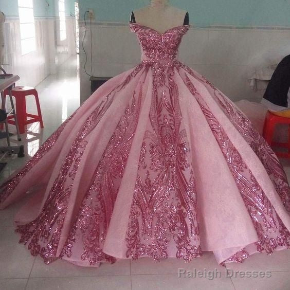 Pink Prom Dress Luxury Prom Dress Sparkly Prom Dress Prom Ball Gowns