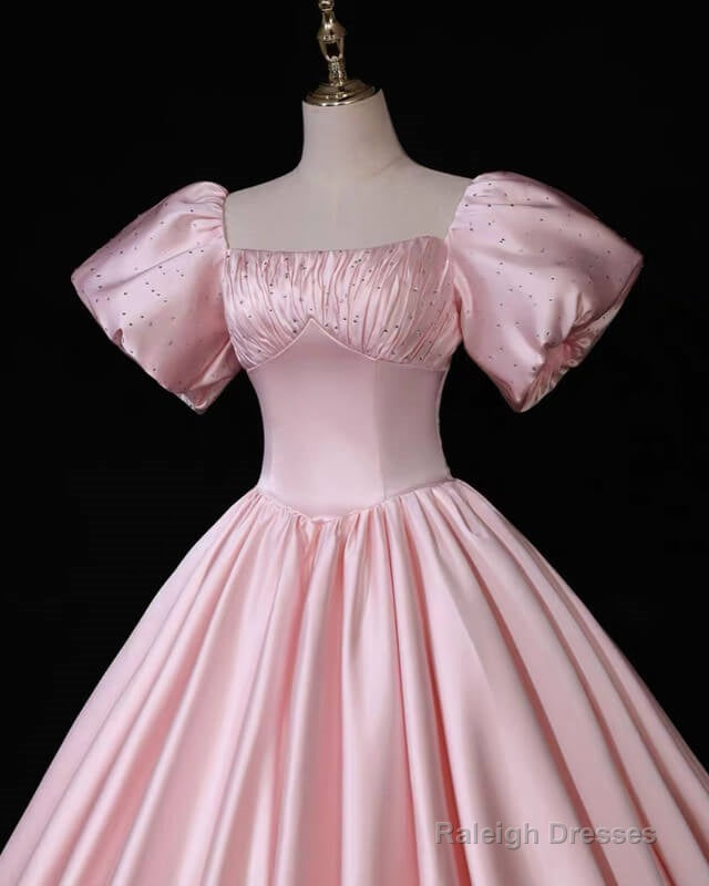 Pink Puffy Sleeve Ball Gown Dress Secondary image